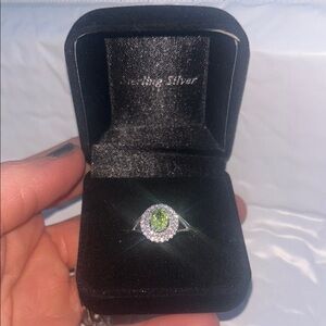 NWT sterling silver green peridot ring size 7